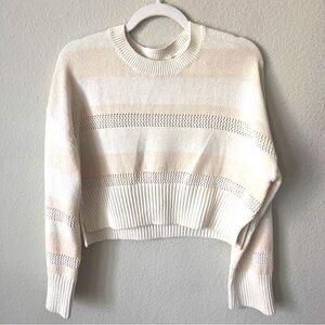 cream pullover nude striped sweater
